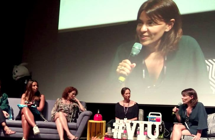Debate com Daniela Mignani, Deborah Vasques, Laís Bodanzky e Denise Fraga moderado por Joanna Monteiro. Foto: Mauricio Machado.