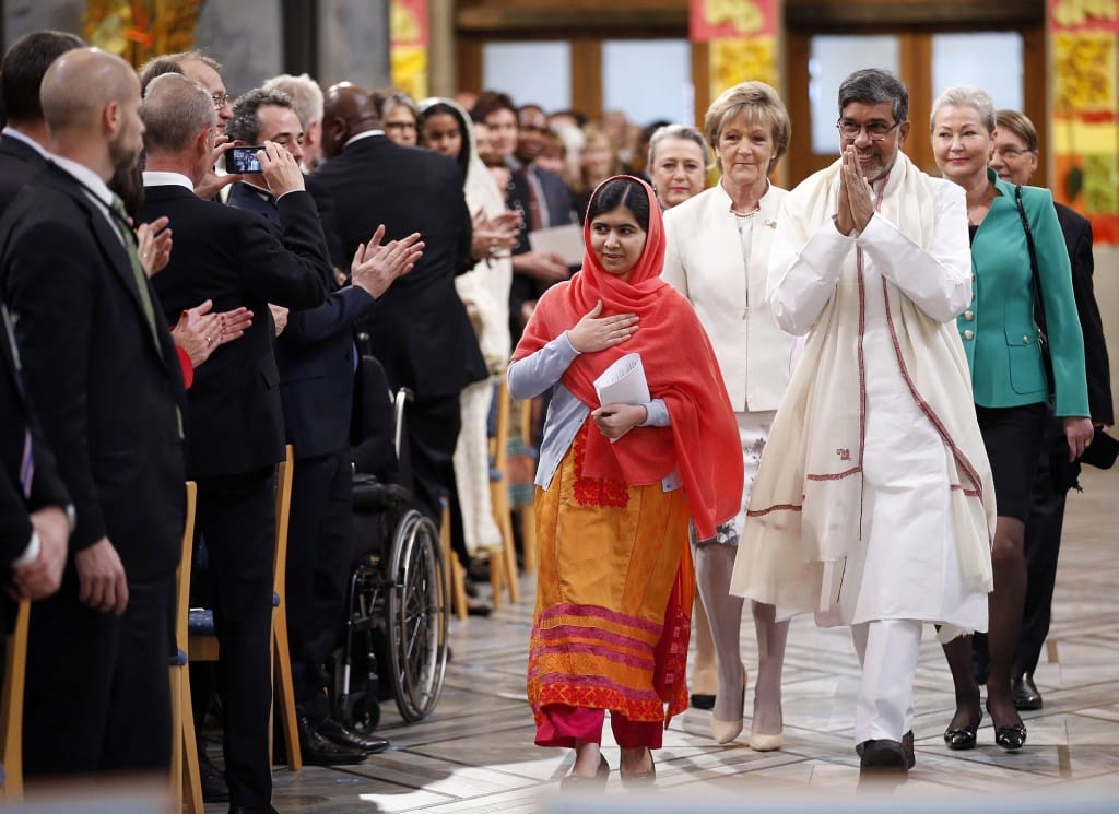 Malala Yousafzai na cerimônia do Prêmio Nobel em 2014. Foto: Suzanne Plunkett / Reuters.