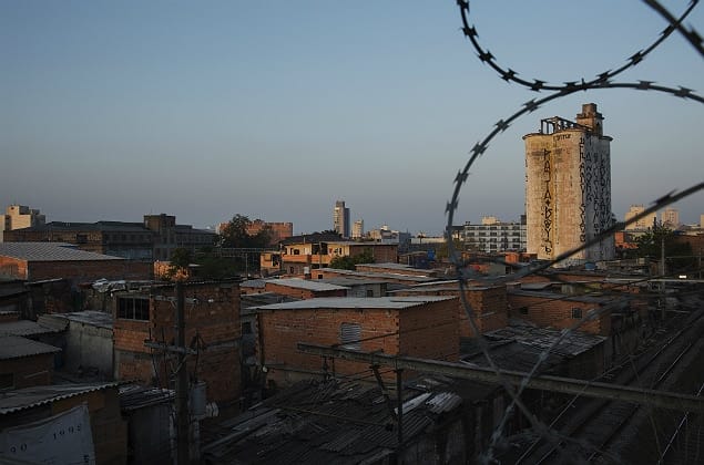 Vista da favela do Moinho, a última favela do centro de São Paulo. Foto: Folhapress.