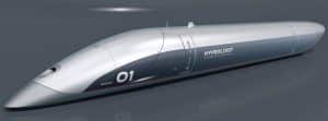 A cápsula flutuante de transporte da Hyperloop TT, que instalou um centro de inovação em Contagem, MG. Foto: Divulgação