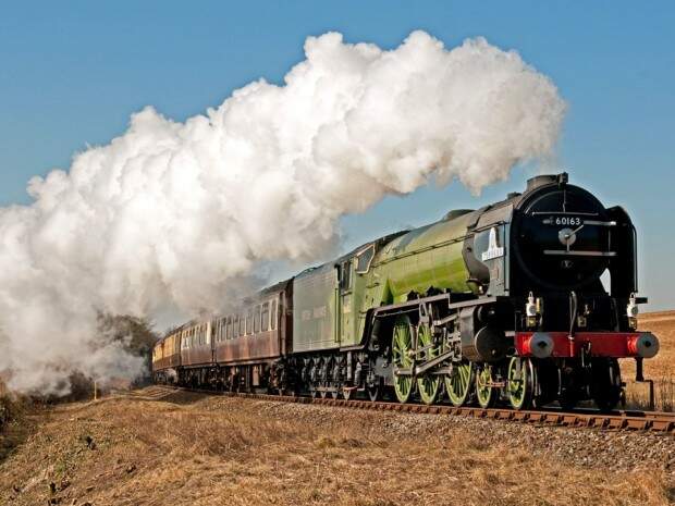 A Segunda Revolução Industrial trouxe as locomotivas a vapor. Imagem: Reprodução.