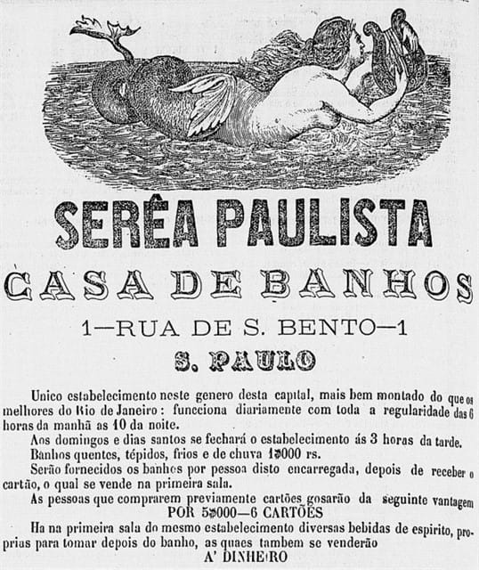 Anúncio publicado no jornal O Correio Paulistano de 29 de outubro de 1865. Imagem: Reprodução.