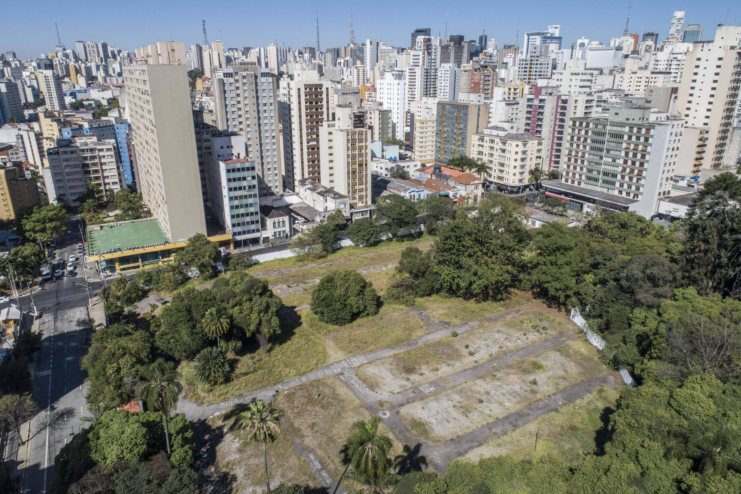 Parque Augusta: em 2002, o Plano Diretor prevê implantação do Parque Augusta no local. Foto: Felipe Rau / Estadão.
