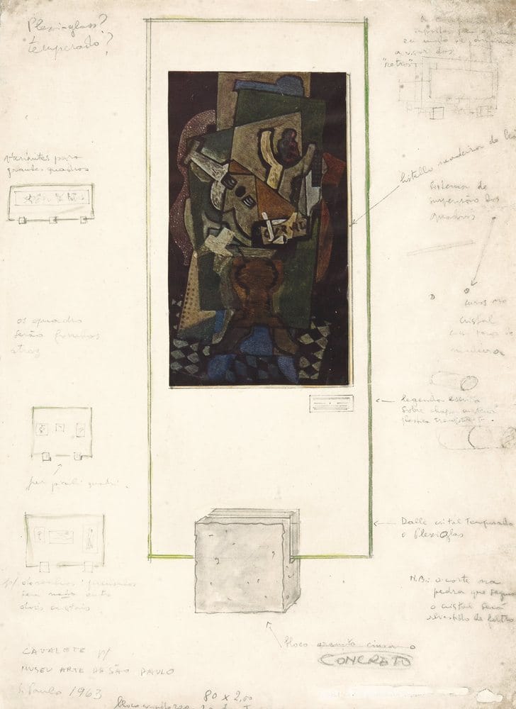 Museu de Arte de São Paulo - Perspectiva, 1957-1968 | Aquarela, grafite e colagem sobre papel offset | Acervo Instituto Bardi / Casa de Vidro, São Paulo, Brasil | Imagem: Jorge Bastos.
