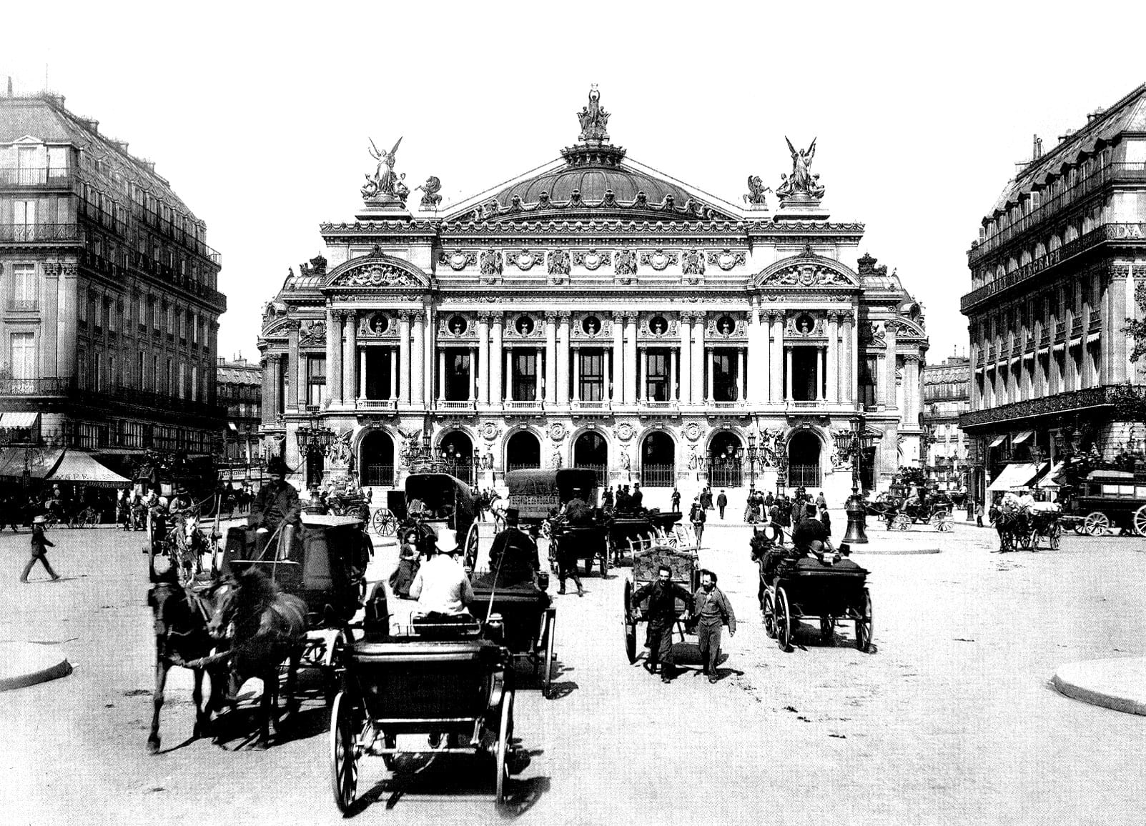 O século XIX é a idade de ouro do tráfego de carruagem em Paris. Foto: Arquivo Le Figaro.