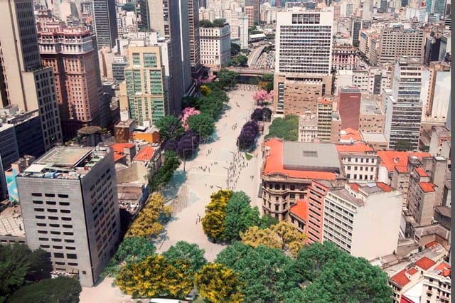 Imagem do projeto de requalificação e reurbanização do Vale do Anhangabaú. Imagem: Gestão Urbana.