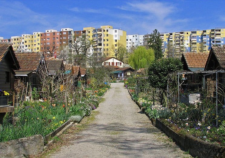 As hortas urbanas têm se mostrado ferramenta poderosa para criar solidariedade entre vizinhos, amizades e estabelecer a economia circular.Foto: Yann Arthus-Bertrand / Agroaldea.