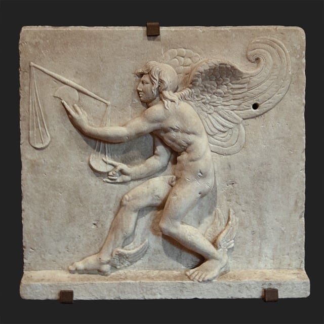 'Kairós': cópia romana do original grego atribuído a Lisippo. Acervo: Museo di Antichità de Torino.