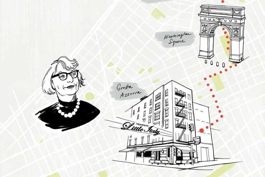 Jane Jacobs caminhava pelas ruas de Greenwich Village, na baixa Manhattan. Imagem: Architect Magazine / Reprodução.