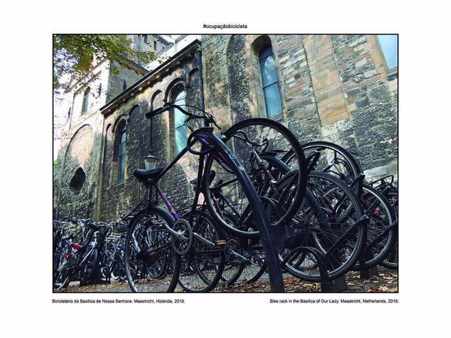 Bicicletário da Basílica de Nossa Senhora em Maastricht, Holanda, 2018.