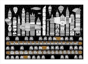"As Cidades Invisíveis" de Italo Calvino ilustradas pela arquiteta peruana Karina Puente. ‘Zirma‘. Imagem © Karina Puente Frantzen