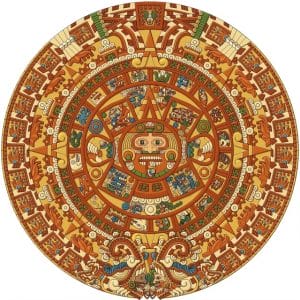 Os astecas distinguiam e reconheciam diversas constelações e se baseavam muitos dos seus ciclos temporais. Calendário. Imagem: Reprodução.