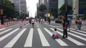 Domingo na Avenida Paulista aberta para pedestres. Foto: Cidade Ativa.