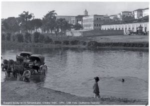 Margem direita do rio Tamanduateí no fim do século XIX. Foto: Guilherme Gaensly.