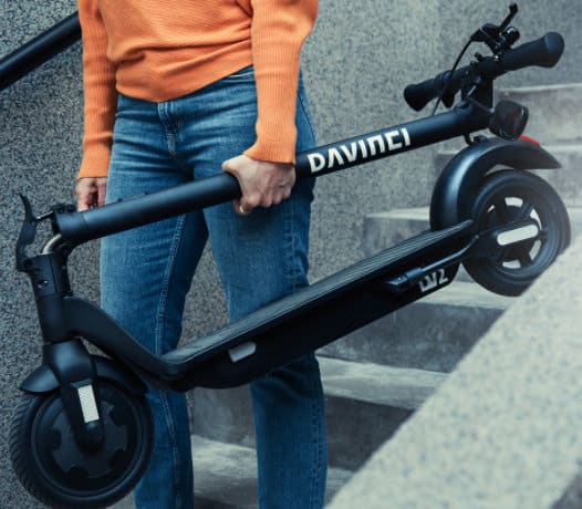 Davinci, um novo patinete elétrico para a cidade. Imagem: Divulgação.