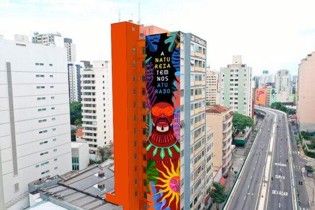 O cinza dos prédios vem cada vez mais dando lugar ao colorido dos grafites em São Paulo. Foto: Divulgação.